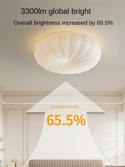 Moderne LED-Deckenleuchte mit Kürbis-Lampenschirm, dimmbar - vue 5 sur 7