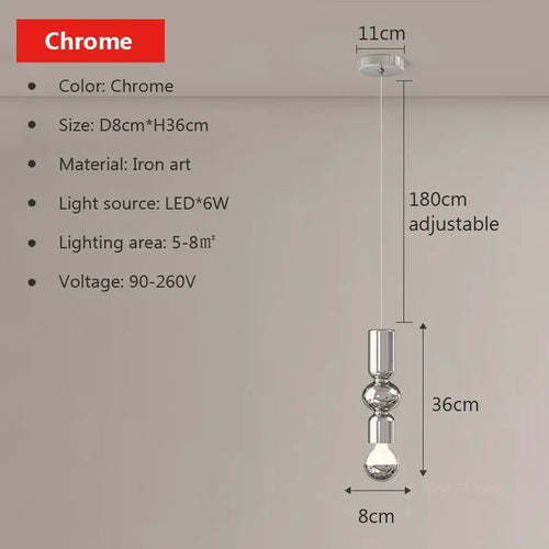 Minimalistische nordische LED-Pendelleuchte für elegantes Interieur - vue 13 sur 12