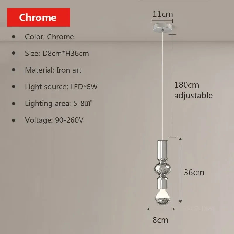 Minimalistische nordische LED-Pendelleuchte für elegantes Interieur - vue 12 sur 12