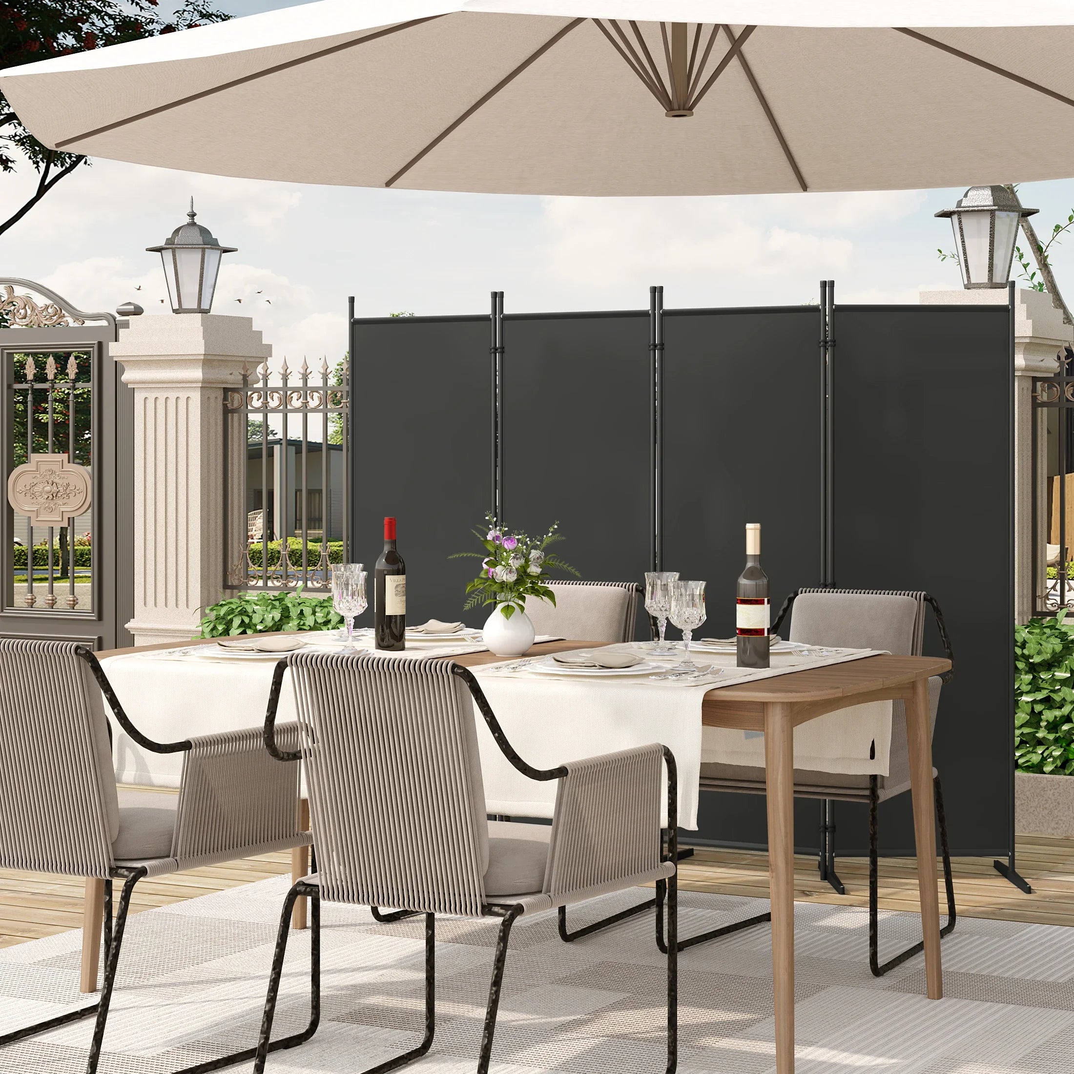 paravent pliable autoportant pour jardin et balcon - vue 7 sur 6