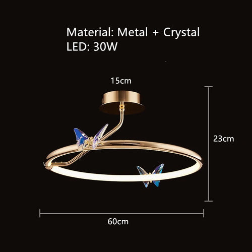 applique murale led papillon en cristal éclairage unique moderne - vue 11 sur 19
