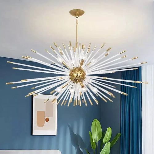 lustre de luxe 	 design cristal pissenlit led suspendue