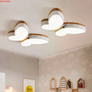 lustre moderne en bois avec papillon led pour enfants