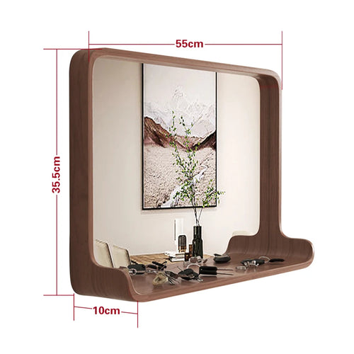 miroir en bois massif avec éclairage led et fixation murale - vue 24 sur 29