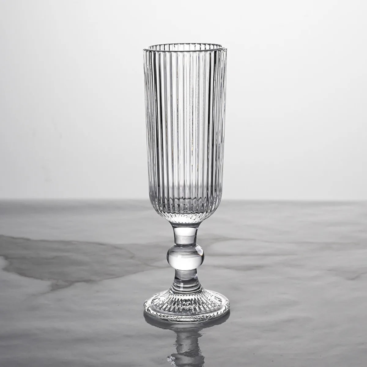Verres a vin rayes tige courte large ouverture - vue 5 sur 6