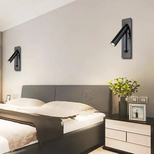 Applique murale LED lampe liseuse chambre rotatif mur rotatif lumières salon à côté de la lampe