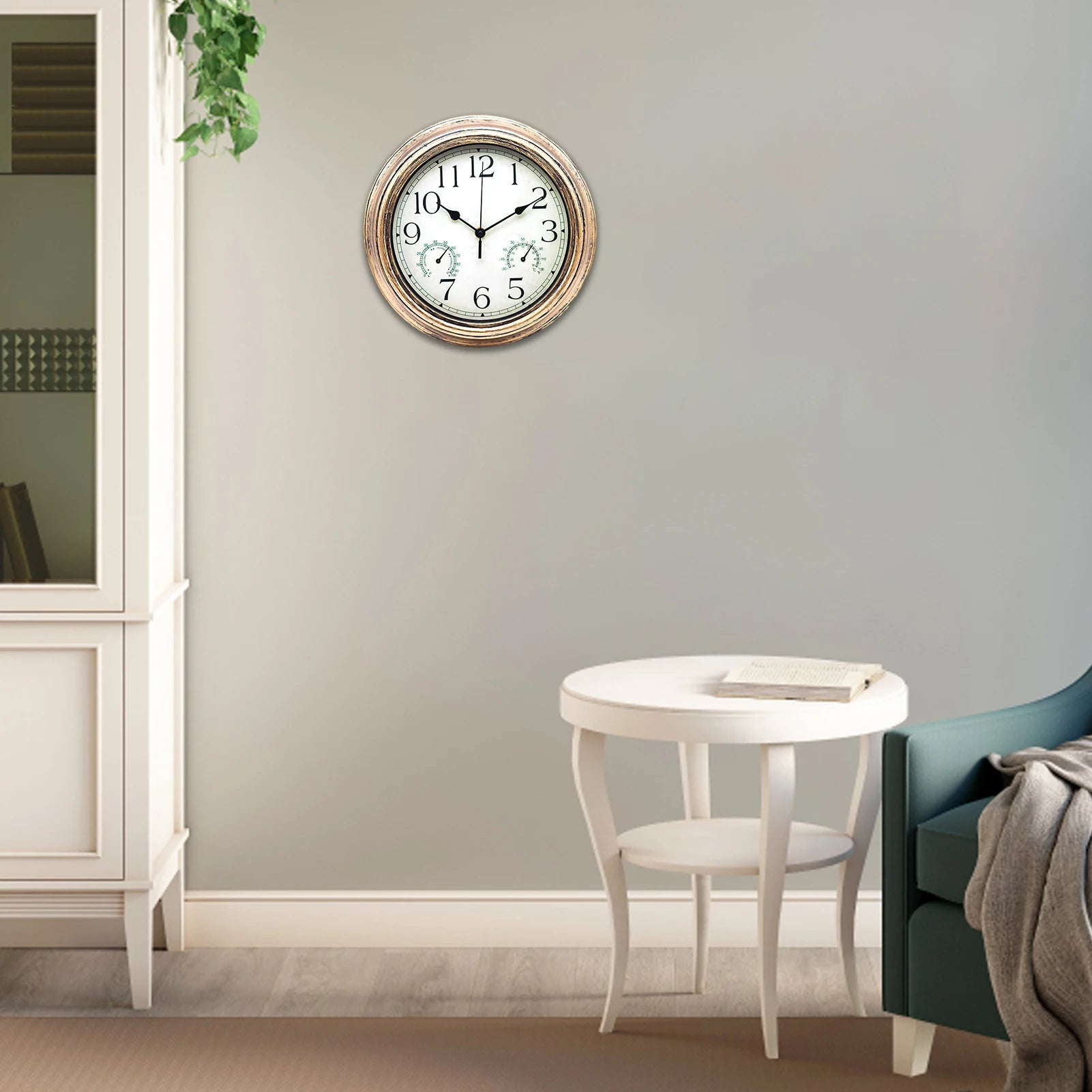 horloge murale ronde pour intérieur et extérieur décorative à piles - vue 9 sur 8