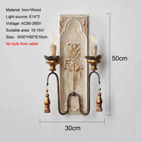applique murale vintage en bois massif style américain et français