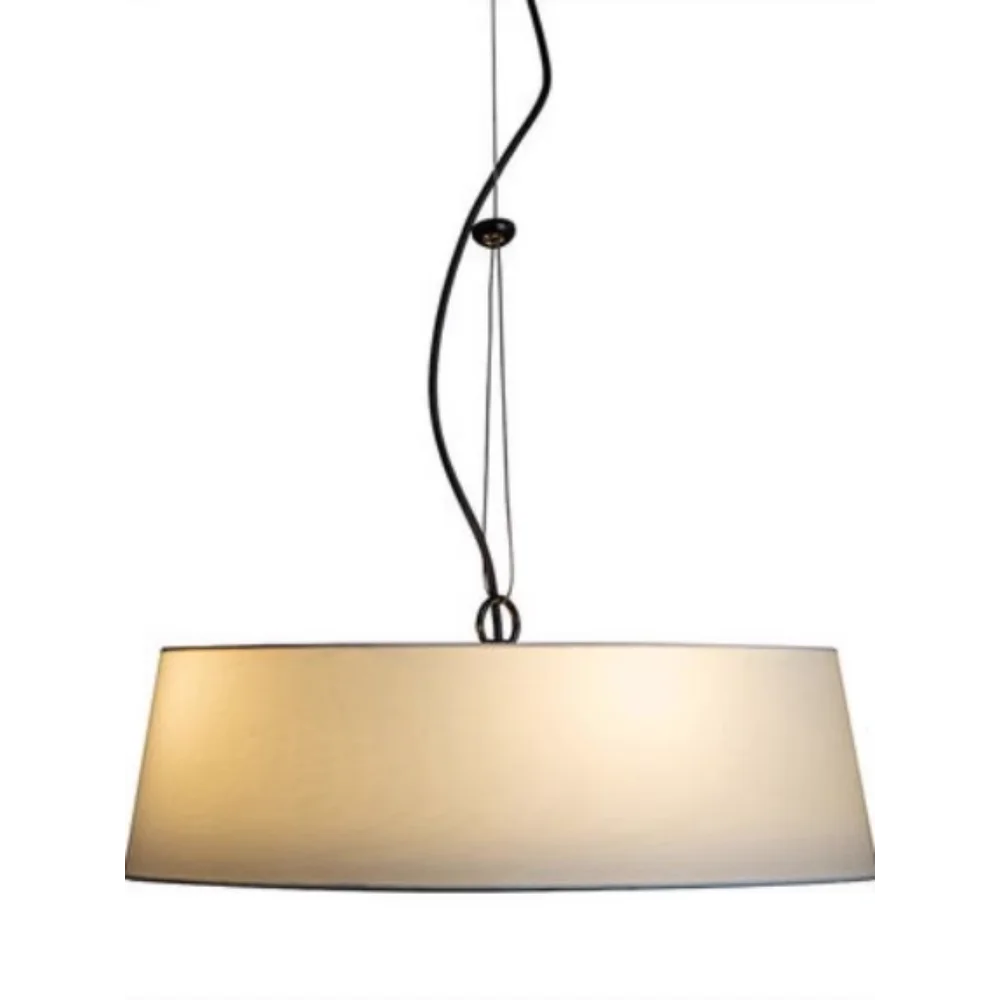 lustre lin moderne minimaliste chinois suspension japonais wabi-sabi - vue 7 sur 8