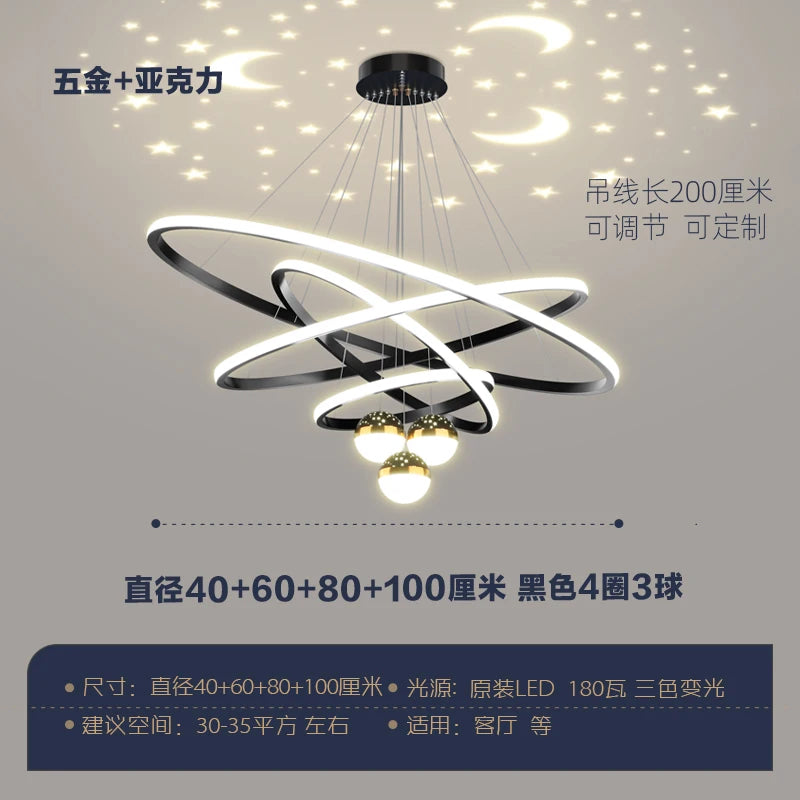 suspension à led étoilée pour un éclairage décoratif intérieur - vue 9 sur 13