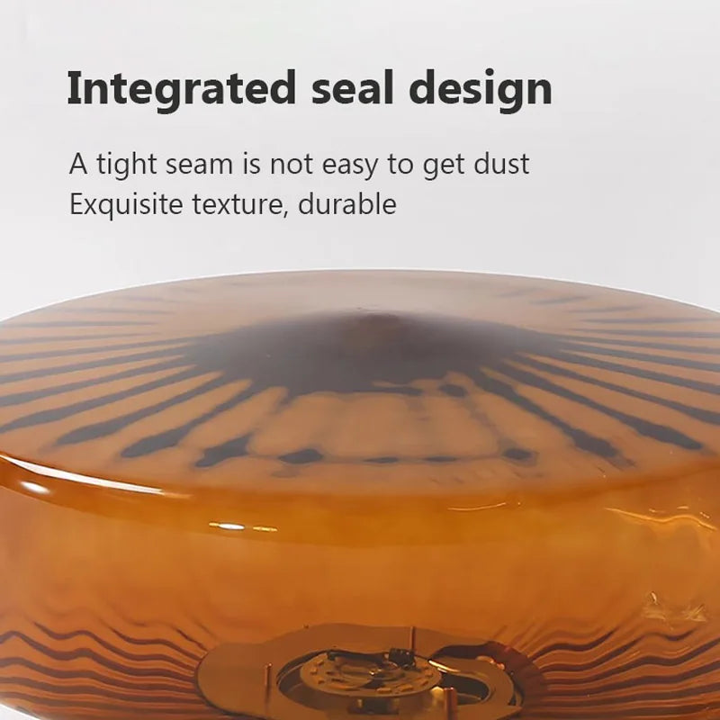 plafonnier led rond en verre ondulé rétro décoratif d'intérieur - vue 5 sur 9