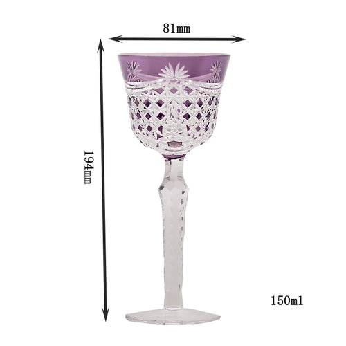 Verres à vin cristal style antique gravé main