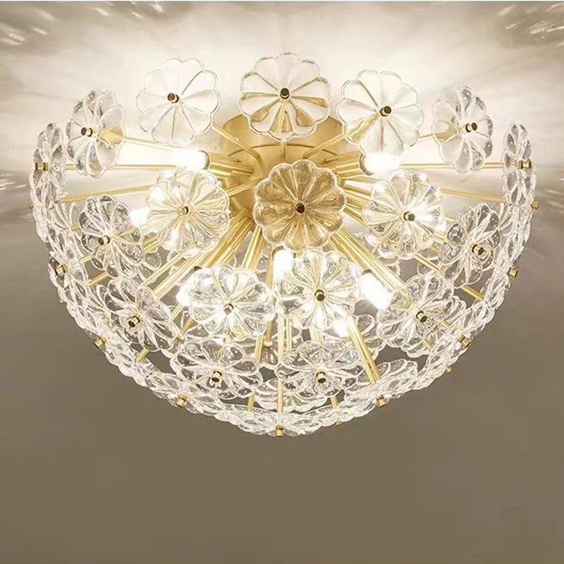plafonnier en verre cristal luxe design nordique pour intérieur moderne - vue 6 sur 9