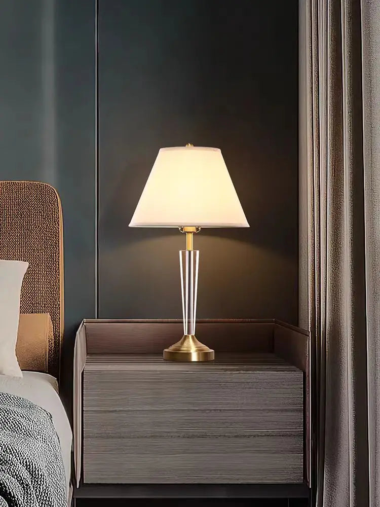lampe de chevet en cristal tout cuivre de luxe européenne - vue 2 sur 7