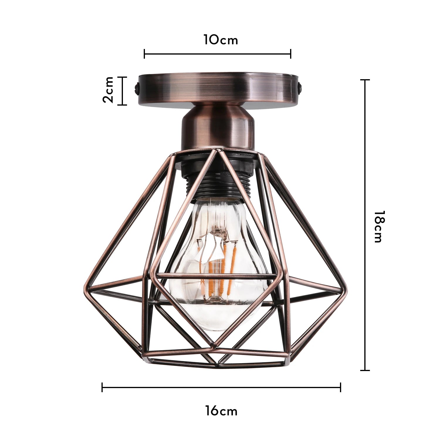 plafonnier encastré rustique industriel vintage en métal pour intérieur créatif - vue 14 sur 20