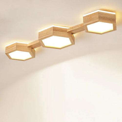 LED-Deckenleuchte aus Holz für moderne Inneneinrichtung - vue 2 sur 12