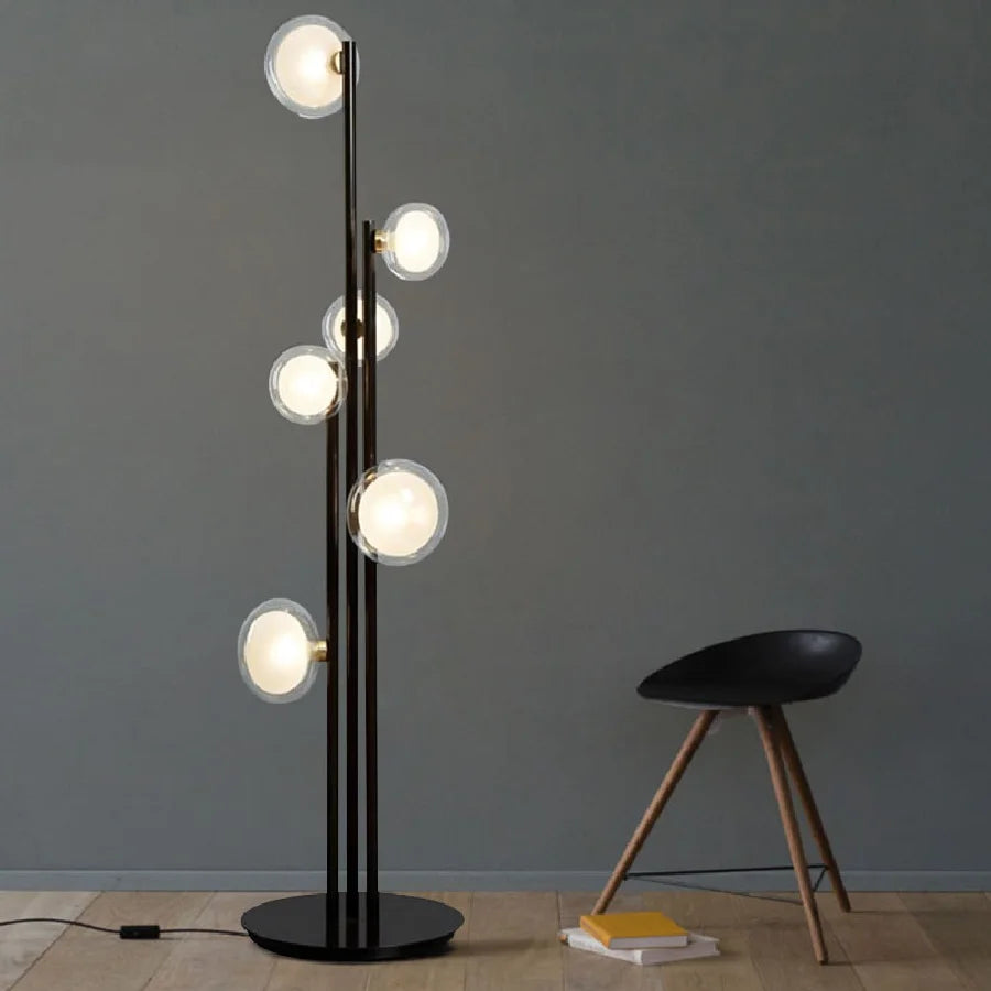 lampadaire rétro en verre design nordique pour décoration intérieure - vue 2 sur 7