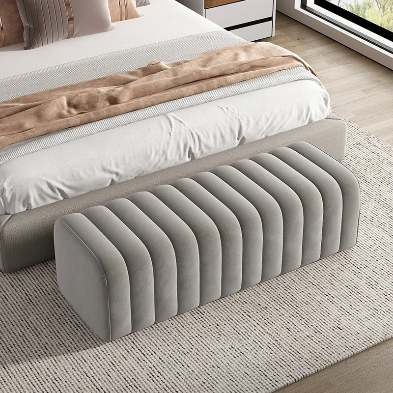 banc en velours nordique repose-pieds doux et élégant - vue 14 sur 14