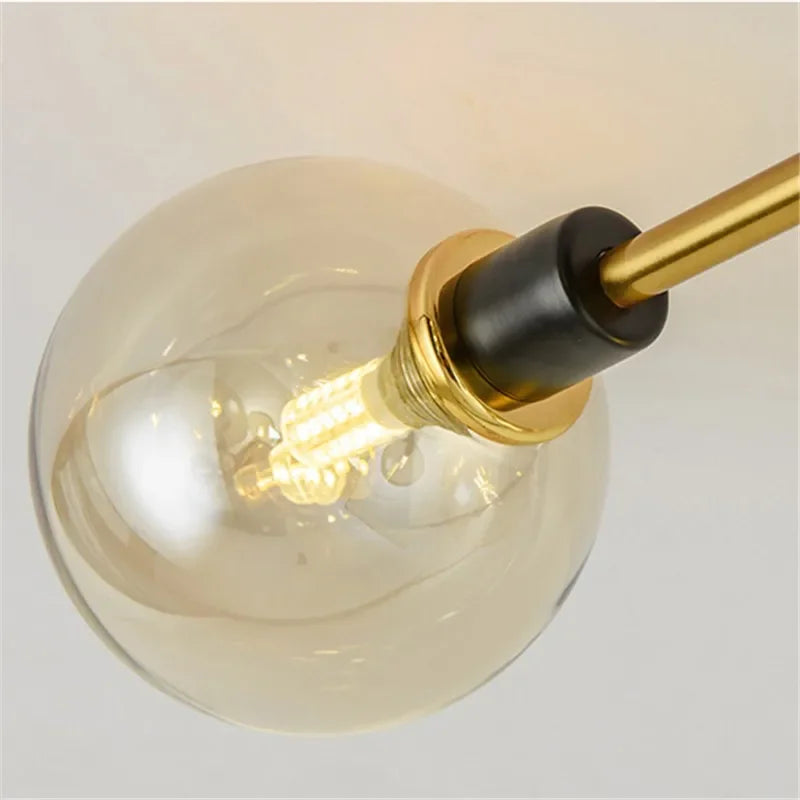 plafonnier nordique led en verre et métal pour intérieur loft