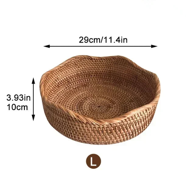 panier de rangement tissé à la main en rotin pour cuisine et pique-nique - vue 15 sur 22