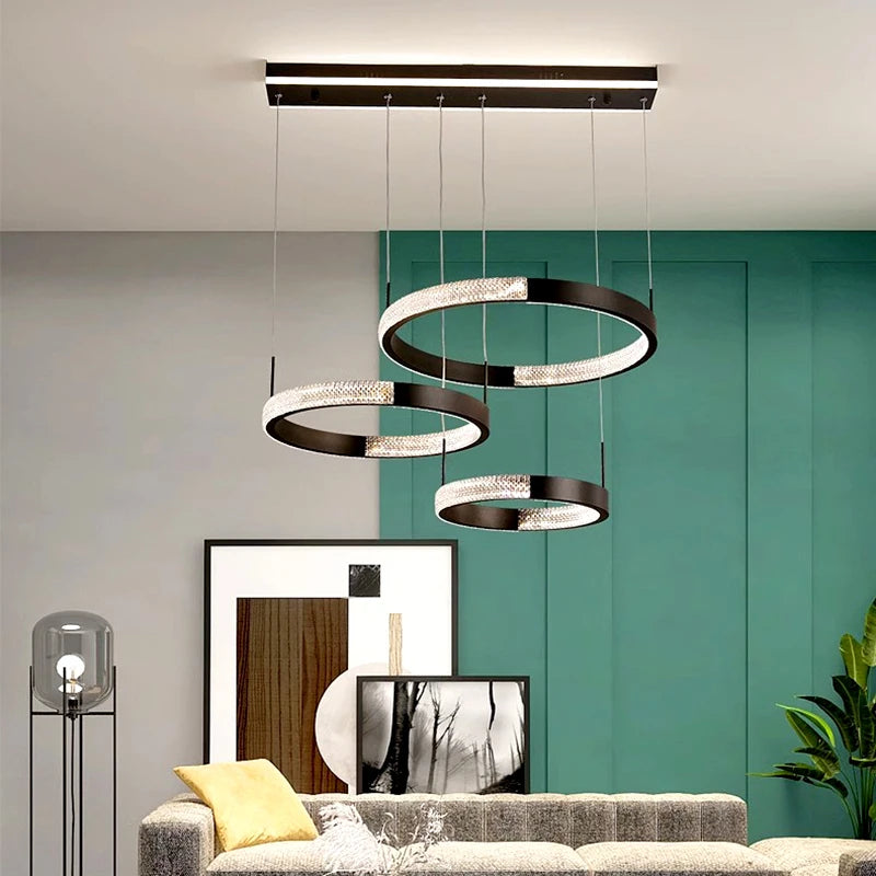 lustre moderne simple suspension led pour éclairage intérieur - vue 4 sur 10