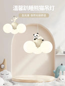 Moderne Pendelleuchte Mond kreativ für Kinderzimmer Panda