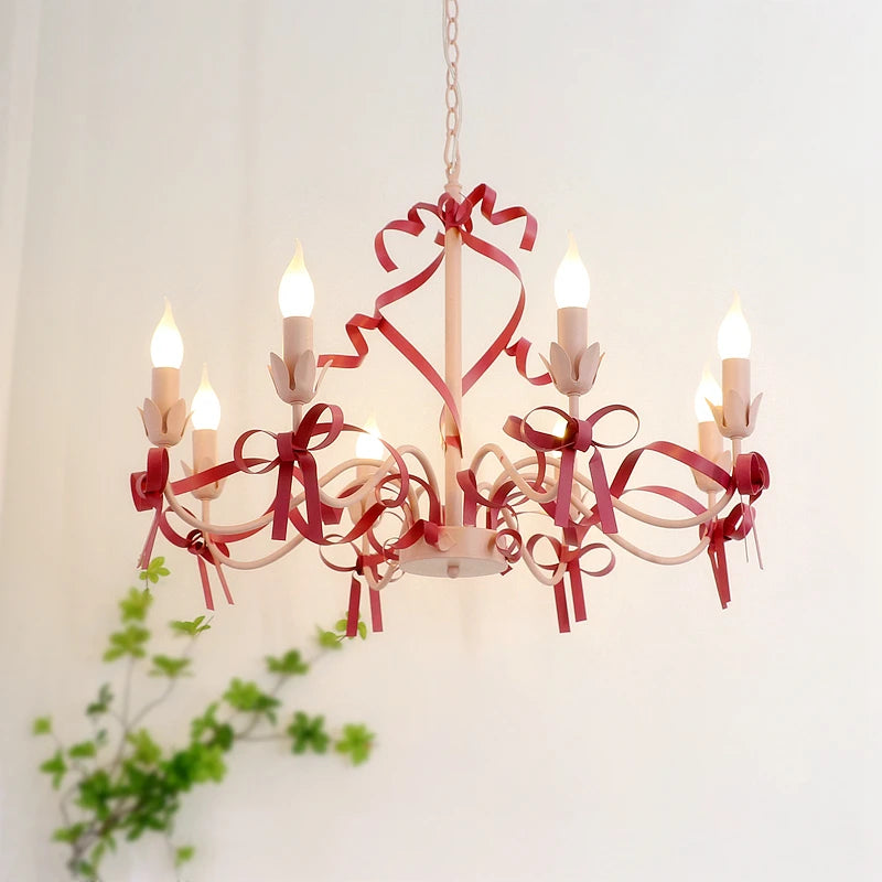 lustre mignon pour enfants éclairage suspendu avec nœud décoratif - vue 4 sur 14