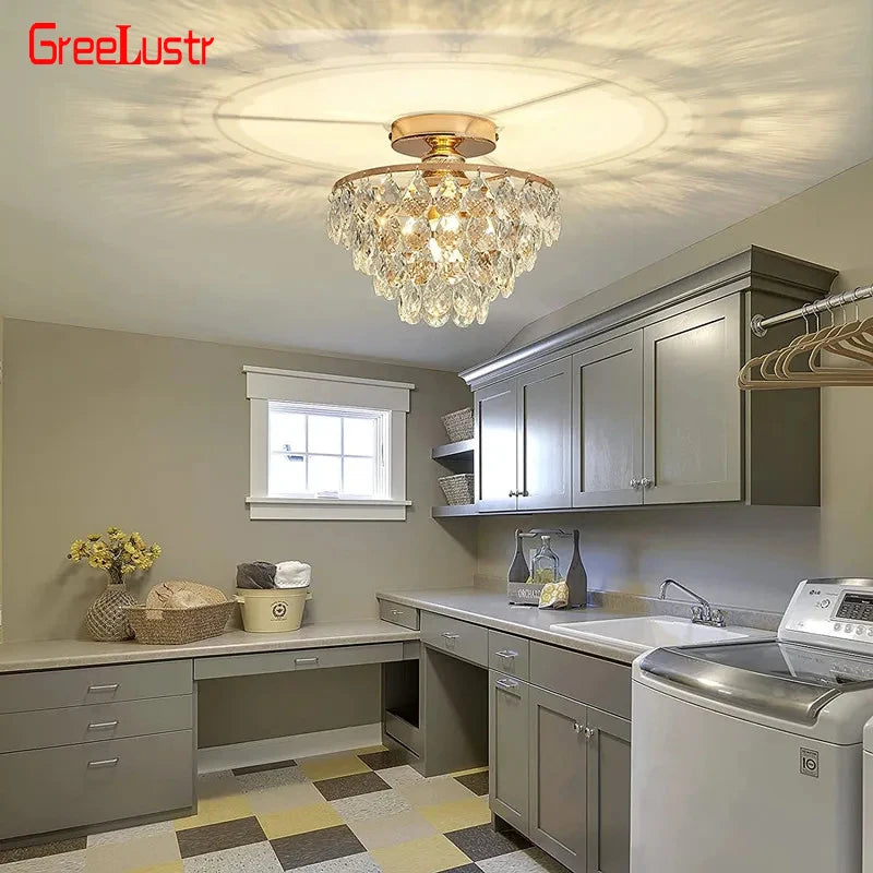 plafonnier de luxe en cristal luminaires led décoratifs