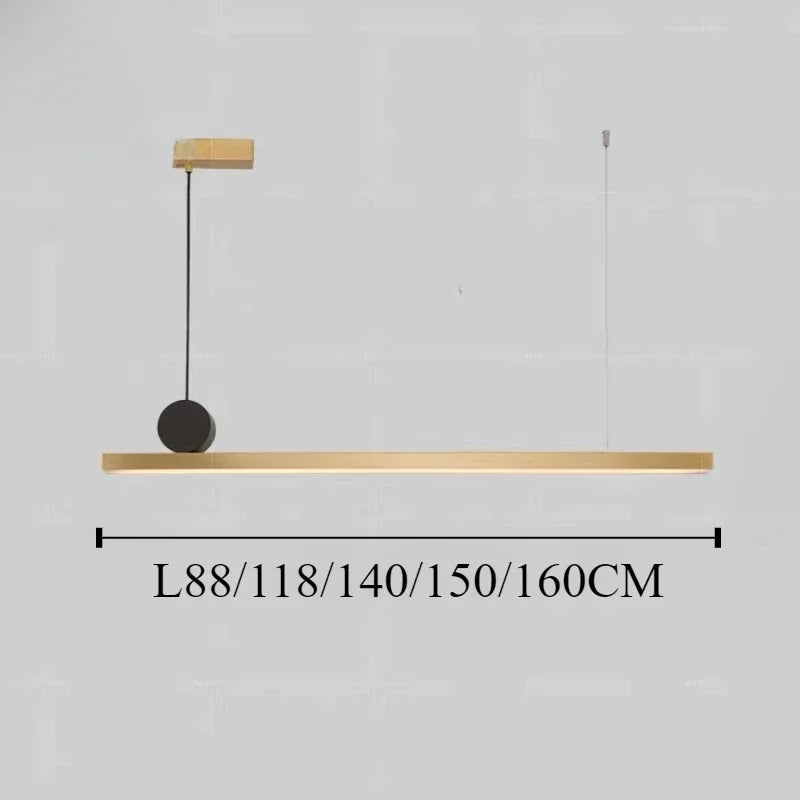 lustre en métal doré moderne pour décoration intérieure élégante