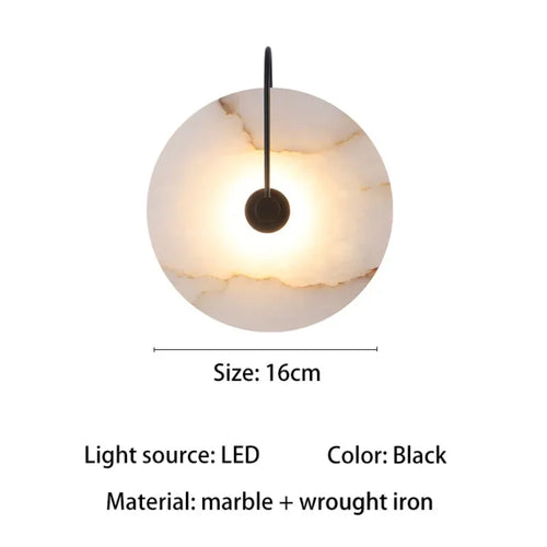 Moderne LED-Wandleuchte Marmor Schwarz Gold Luxus - vue 10 sur 11