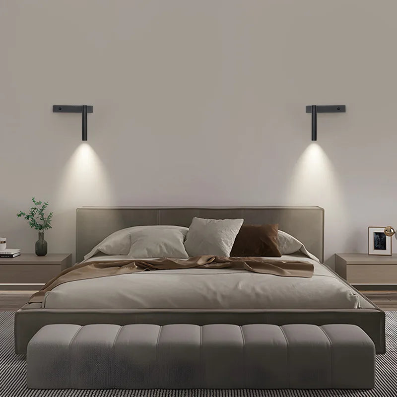 applique murale led minimaliste rotative et réglable avec interrupteur