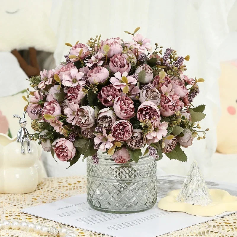 décoration de mariage fleurs artificielles en soie et plantes vertes - vue 11 sur 12