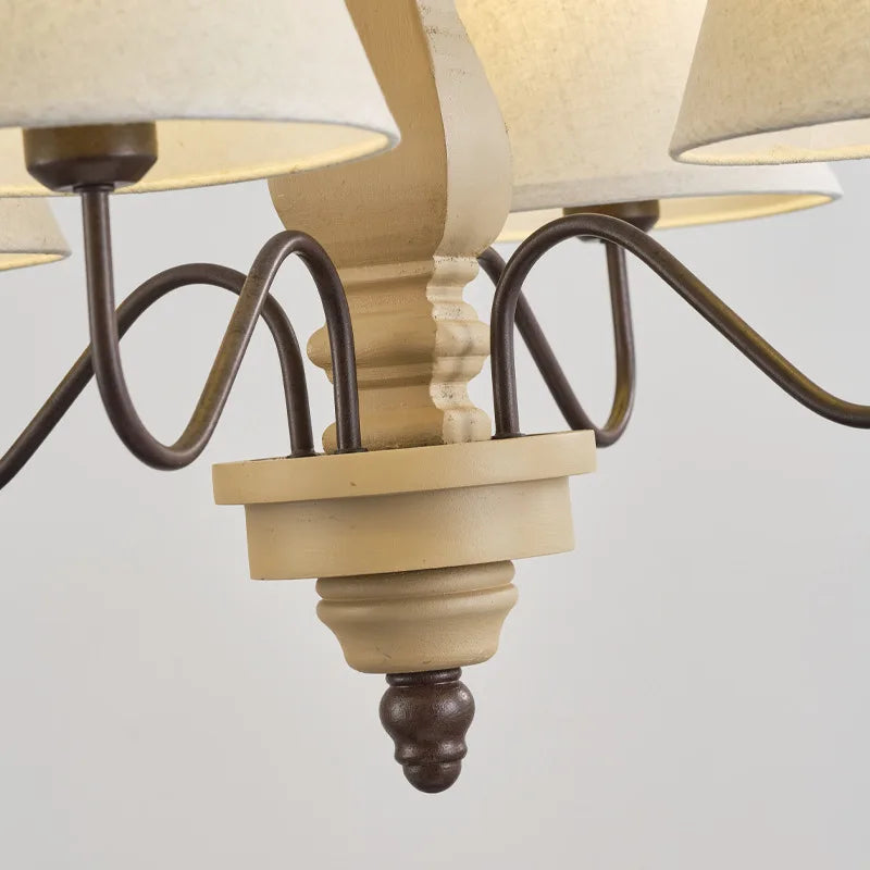 Kronleuchter aus Holz im Retro-Stil für stilvolles Vintage-Ambiente - vue 7 sur 7