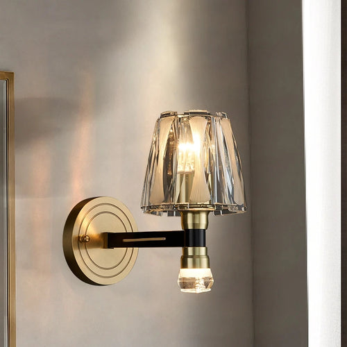 Applique murale de luxe américaine en cuivre et cristal