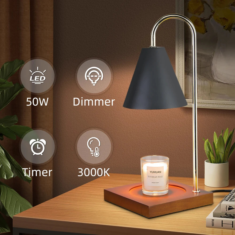 lampe de table rétro aromathérapie avec minuterie et lumière d'ambiance - vue 4 sur 12