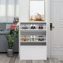Getone Shoe Cabinet with 3 Doors, Shoe Storage Cupboard, White Shoe Rack Space Saving for Hallway 110x80x23.5cm