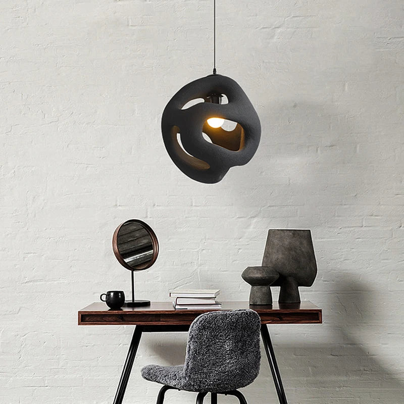 suspension wabi-sabi design haut de gamme en résine led