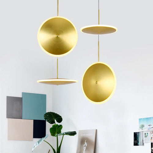 lampe led ronde métal art déco avec fil réglable
