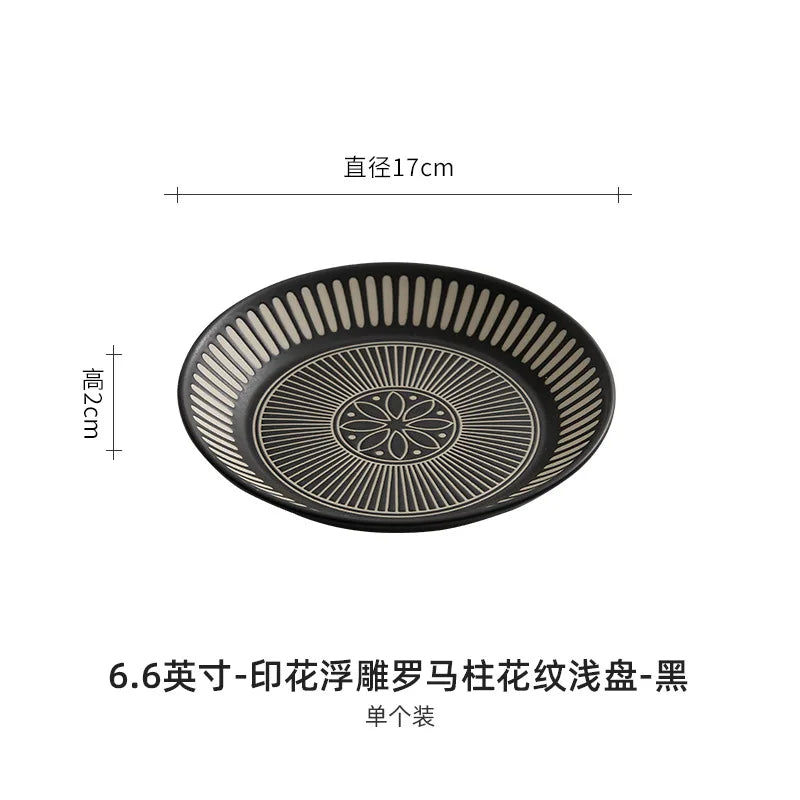 Assiette céramique japonaise relief style retro luxe