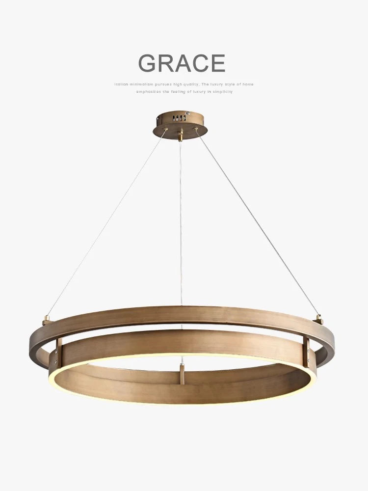 lustre de plafond en bronze led pour décoration intérieure - vue 5 sur 9