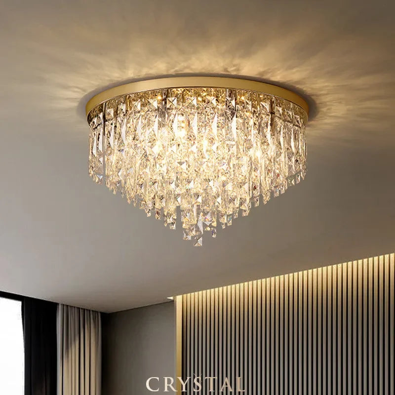 Plafonnier moderne en cristaux E14 - vue 4 sur 18
