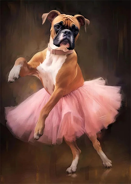 portraits de ballerine de chien art abstrait mural kawaii - vue 23 sur 26