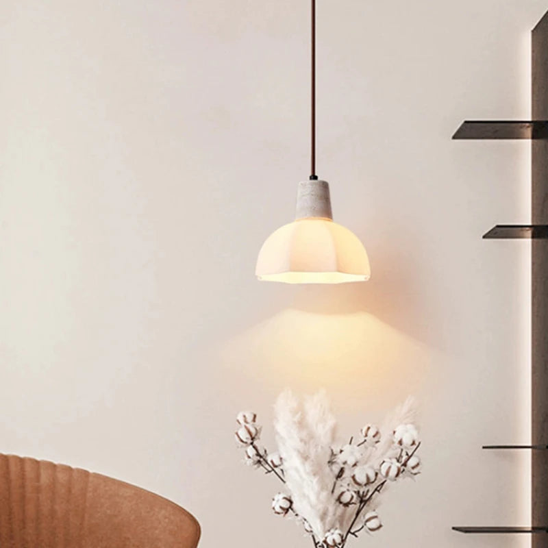lustre en verre de pierre pour éclairage moderne et romantique - vue 4 sur 7
