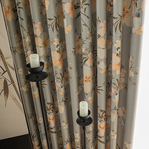 Rideau occultant moderne motif feuilles pour chambre salon