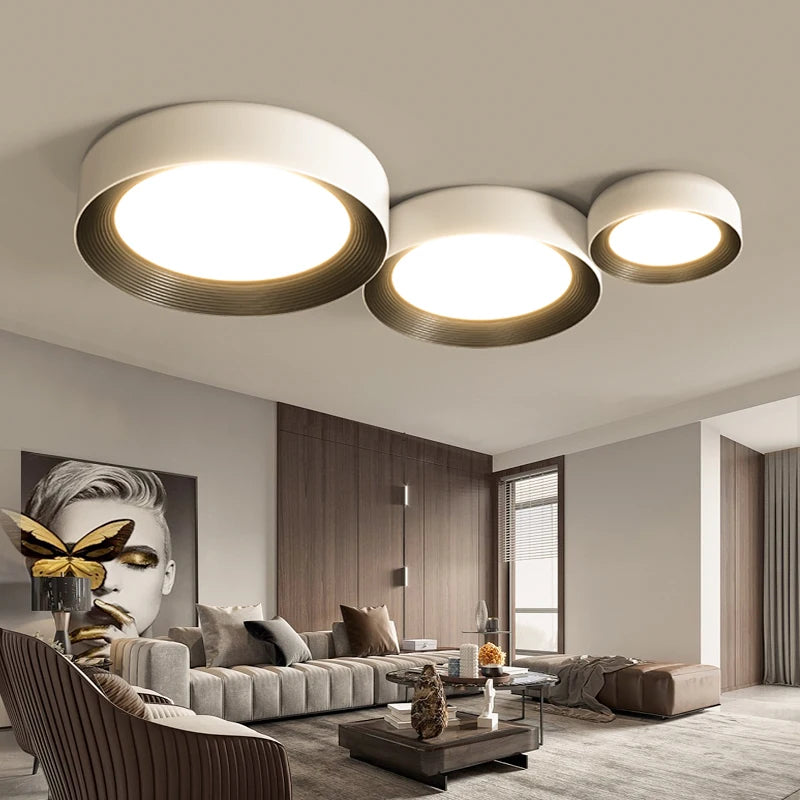 lustre nordique qiyimei éclairage intérieur lumières circulaires - vue 4 sur 11