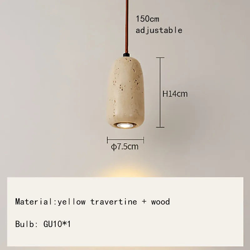 LED-Pendelleuchte aus Naturstein mit verstellbarem Kabel
