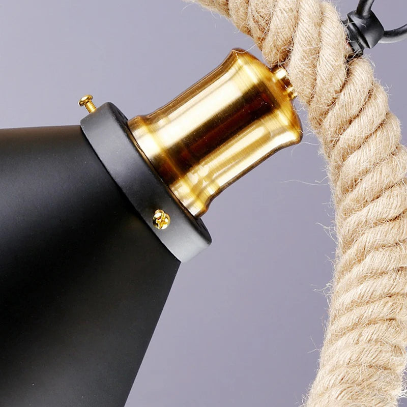 lustre style industriel rétro lampe à ficelle moderne pour éclairage intérieur - vue 3 sur 8