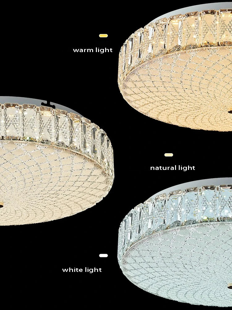 Moderne LED-Deckenleuchte aus Kristall in luxuriöser Qualität - vue 3 sur 9