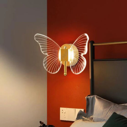 applique murale LED papillon intérieur nordique style cuivre