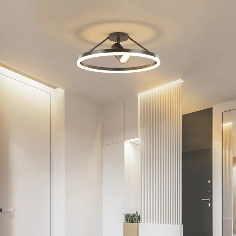 Moderner minimalistischr Deckenleuchte Spot nordisches Design rund - vue 4 sur 10